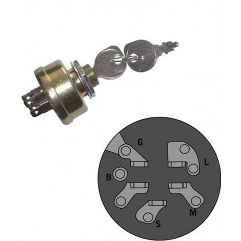 GLOBAL GARDEN PRODUCT 118450065/1 - Contacteur à Clé Pour Tondeuse Autoportée GGP / Castelgarden / AYP 3 GLOBAL GARDEN PRODUCT 118450065/1 - Contacteur à Clé Pour Tondeuse Autoportée GGP / Castelgarden / AYP