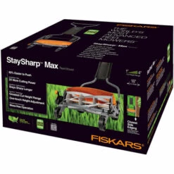 Fiskars Tondeuse à Gazon Manuelle, Tondeuse à Cylindre Avec Système De Coupe Sans Frottement Des Lames, Largeur De Coupe: 46 Cm, Noir/Orange/Argenté, StaySharp Max, 1000591 -France Tondeuse Soldes Boutique 10641592 5