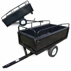 WILTEC Remorque Basculante 200x78x94,5cm Avec Grille Et Parois Amovibles Dispositif D'attelage Universel