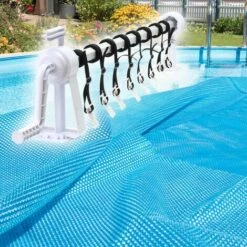 WILTEC Enrouleur Télescopique Pour Bâche De Piscine Et Couverture Solaire 1-6 M Clip 8 Sangles De Fixation -France Tondeuse Soldes Boutique 18032934 3