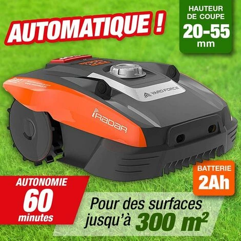 OUTIROR Robot De Tonte - Batterie 20 V - Surface 300M2 - Avec Câble De Guidage 3 OUTIROR Robot De Tonte - Batterie 20 V - Surface 300M2 - Avec Câble De Guidage