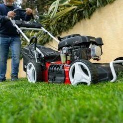 Tondeuse à Gazon Essence 165cc 6cv, Démarrage électrique 4 Temps Automotrice, Lame Acier Double Tranchant 460mm 18", Hauteur De Coupe Réglable Et Panier D'une Capacité De 55L - Greencut GLM770XE -France Tondeuse Soldes Boutique 28885723 4