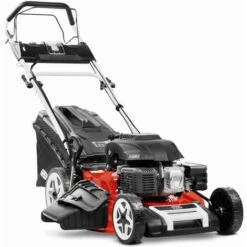 Tondeuse à Gazon à Essence 224cc 7.5cv, Démarrage électrique 4 Temps Automoteur, Double Lame Acier 530mm 21", Hauteur De Coupe Réglable Et Panier D'une Capacité De 65L - Greencut GLM880XE