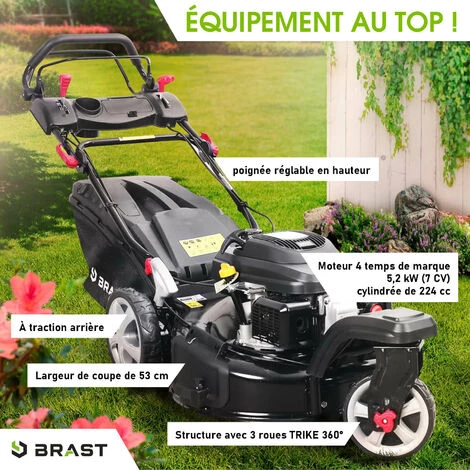Tondeuse Thermique Autotractée 3 Roues 360° TRIKE 224cc 7cv 53cm 60 L Acier Propulsion Arrière De La Marque Française GT - TRIKE De BRAST 4 Tondeuse Thermique Autotractée 3 Roues 360° TRIKE 224cc 7cv 53cm 60 L Acier Propulsion Arrière De La Marque Française GT - TRIKE De BRAST – Image 2