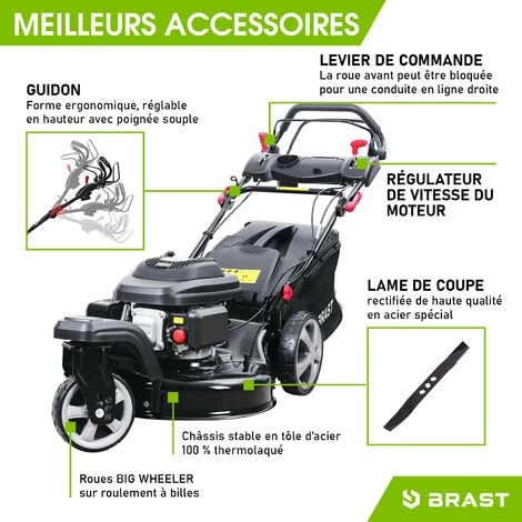Tondeuse Thermique Autotractée 3 Roues 360° TRIKE 224cc 7cv 53cm 60 L Acier Propulsion Arrière De La Marque Française GT - TRIKE De BRAST 7 Tondeuse Thermique Autotractée 3 Roues 360° TRIKE 224cc 7cv 53cm 60 L Acier Propulsion Arrière De La Marque Française GT - TRIKE De BRAST – Image 5