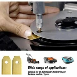 LITZEE Lot De 45 Lames En Titane Pour Tondeuse Robot Husqvarna Automower, Gardena, Yardforce (3 G - 0,75 Mm) + 45 Vis -France Tondeuse Soldes Boutique 32530298 3