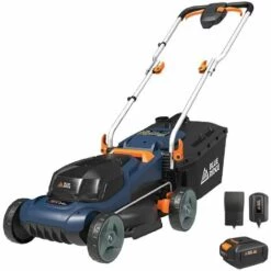 WESCO BLUE RIDGE 36V Tondeuses Rotatives Gazon Sans Fil, 34cm à 200m² Avec Indicateur De Puissance Niveau BR8761