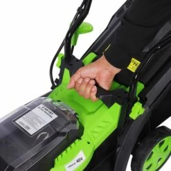 Tondeuse Electrique Sans Fil à Batterie 40V Coupe 34cm Incl. Batteries Et Chargeurs, Sac 35l 60 Min Sans Charge, Réglage Central De Coupe En 6 étapes - Tondeuse Electrique Sans Fil De BRAST -France Tondeuse Soldes Boutique 34686548 5