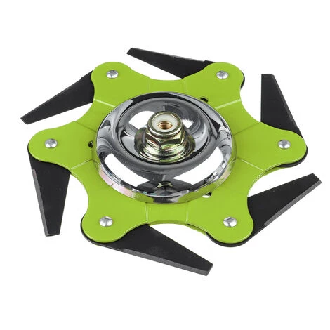 TIGA Tête De Tondeuse à Gazon 3/6 Lames En Acier Pour Ficelle D'herbe De Jardin + Couvercle De Plaque (vert, 6 Dents Avec Pièces) 4 TIGA Tête De Tondeuse à Gazon 3/6 Lames En Acier Pour Ficelle D'herbe De Jardin + Couvercle De Plaque (vert, 6 Dents Avec Pièces) – Image 2
