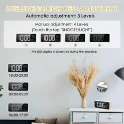 ABCRITAL Réveil Numérique Led, Réveil Numérique Horloge De Bureau Miroir Réveil De Voyage Rechargeable Usb Avec 2 Alarmes/Snooze/Température -France Tondeuse Soldes Boutique 36352445 3