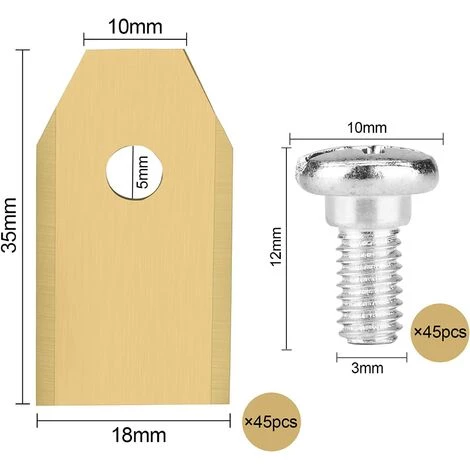 AIDUCHO Couteau Lame Titane 45pièces, Lame Robot Tondeuse à Gazon Avec Vis, Convient Aux Lames Tondeuse Robot De Différentes Marques Et Modèles, Pièces Et Accessoires Tondeuses à Gazon. 4 AIDUCHO Couteau Lame Titane 45pièces, Lame Robot Tondeuse à Gazon Avec Vis, Convient Aux Lames Tondeuse Robot De Différentes Marques Et Modèles, Pièces Et Accessoires Tondeuses à Gazon. – Image 2
