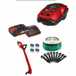 Einhell Robot Tondeuse FREELEXO 500 BT Power X-Change + Coupe Bordure GC-CT 18/25 Li P Solo (18 V, Surface 500m2, Application Bluetooth) Livré Avec Kit D'installation, Batterie 2,5Ah Et Chargeur