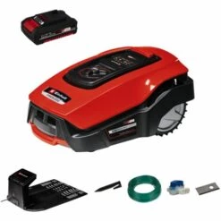 Einhell Robot Tondeuse FREELEXO 500 BT Power X-Change (18 V, 500m2, Tondeuse Multizone, Contrôle Des Applications Bluetooth, Avec Accessoires D'installation) Livré Avec Batterie 2,5 Ah + Kit D'installation