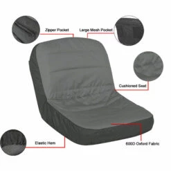 ASUPERMALL Housse De Siege De Tondeuse A Gazon Housse De Siege De Tracteur Heavy Duty Rembourre 600D Oxford Material Gris, Gris -France Tondeuse Soldes Boutique 37236067 5