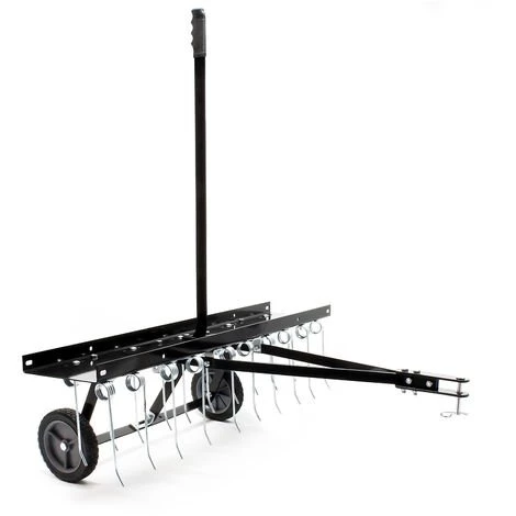 WILTEC Scarificateur Trainé Pour Tracteur Tondeuse Largeur De Travail 100cm Roues En Caoutchouc 7 3 WILTEC Scarificateur Trainé Pour Tracteur Tondeuse Largeur De Travail 100cm Roues En Caoutchouc 7