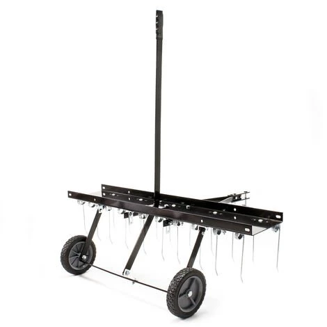 WILTEC Scarificateur Trainé Pour Tracteur Tondeuse Largeur De Travail 100cm Roues En Caoutchouc 7 4 WILTEC Scarificateur Trainé Pour Tracteur Tondeuse Largeur De Travail 100cm Roues En Caoutchouc 7 – Image 2