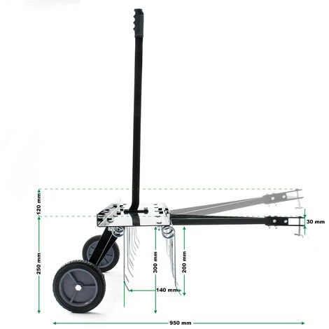 WILTEC Scarificateur Trainé Pour Tracteur Tondeuse Largeur De Travail 100cm Roues En Caoutchouc 7 5 WILTEC Scarificateur Trainé Pour Tracteur Tondeuse Largeur De Travail 100cm Roues En Caoutchouc 7 – Image 3