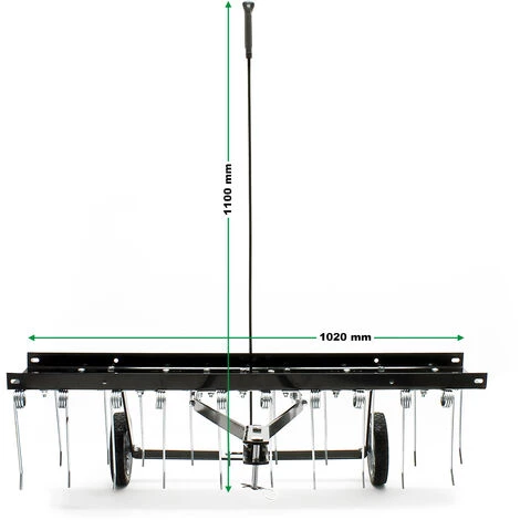WILTEC Scarificateur Trainé Pour Tracteur Tondeuse Largeur De Travail 100cm Roues En Caoutchouc 7 6 WILTEC Scarificateur Trainé Pour Tracteur Tondeuse Largeur De Travail 100cm Roues En Caoutchouc 7 – Image 4