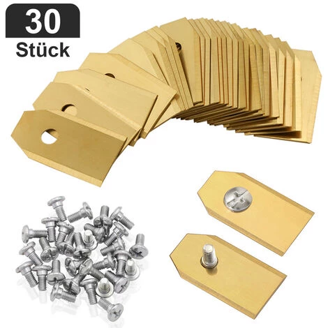 Hengda 30 Lames De Tondeuses-robots En Titane Pour Ardumower, Husqvarna Automower 0,75mm - Jaune 3 Hengda 30 Lames De Tondeuses-robots En Titane Pour Ardumower, Husqvarna Automower 0,75mm - Jaune