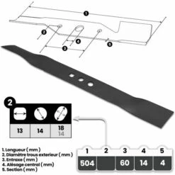 GARDEO PRO Lame De Rechange Pour Tondeuse Thermique 51cm -France Tondeuse Soldes Boutique 51372129 2