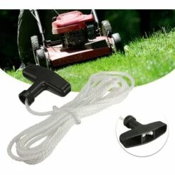 LITZEE Cordon De Traction Pour Tondeuse à Gazon, 6 Pcs Cordes De Démarrage De 1.5m Rechange Accessoires De Tondeuse Corde De Démarrage à Rappel Avec Poignée Pour Tondeuse à Gazon Tronçonneuse à Chaîne