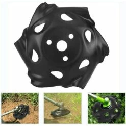 LITZEE Tête De Débroussailleuse à Bordure Ronde En Acier Carbone Noir Pour Tondeuse à Gazon Accessoire Pour Jardin, Pelouse, Ferme