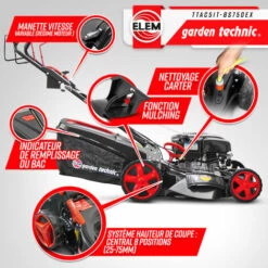 ELEM GARDEN TECHNIC Tondeuse Thermique Tractée 161CC Avec Moteur Briggs And Stratton, Mulching Et éjection Latérale - Elem Garden -France Tondeuse Soldes Boutique 52963798 3