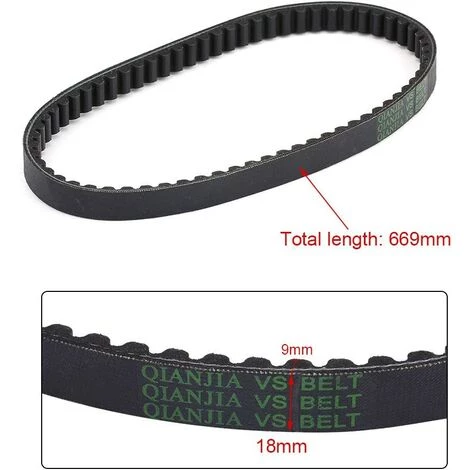 VERSAILLESFR Courroie D'entraînement En Caoutchouc Noir Pour Scooter GY6 50 Cm³, 139QMB 669-18-30,Versailles 4 VERSAILLESFR Courroie D'entraînement En Caoutchouc Noir Pour Scooter GY6 50 Cm³, 139QMB 669-18-30,Versailles – Image 2