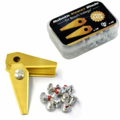 THSINDE Lame De Rechange En Titane Pour Tondeuse Bosch Indego, Lot De 18 Lame De Tondeuse à Gazon, Faucheuses à Gazon Accessoires Avec Vis
