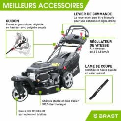 Tondeuse Thermique Autotractée 3 Roues 360° TRIKE ESTART SPEED 224cc 7cv 53cm 60 L Dem. él. Vitesse D'entraînement Triple Réglable Acier Propulsion Arrière De La Marque Française GT - BRAST 11 Tondeuse Thermique Autotractée 3 Roues 360° TRIKE ESTART SPEED 224cc 7cv 53cm 60 L Dem. él. Vitesse D'entraînement Triple Réglable Acier Propulsion Arrière De La Marque Française GT - BRAST -France Tondeuse Soldes Boutique 54594060 5