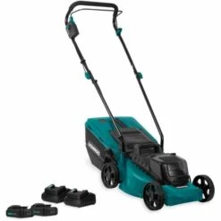 VONROC Tondeuse à Gazon Sans Fil 40V - Sans Balais à Charbon - 33cm – Hauteur De Coupe Réglable – 2x Batteries 2.0Ah Et Chargeurs Inclus