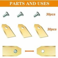 Lames De Rechange HOMEALEXA 30 X En Titane Pour Tous Les Tondeuses De Jardin Automower Husqvarna/Gardena/Yard Force/Automower Robuste (3.1 G / 0.75 Mm) Avec Vis -France Tondeuse Soldes Boutique 55310737 4