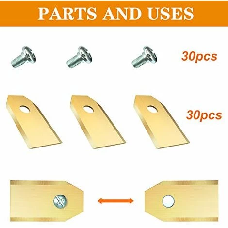 Lames De Rechange HOMEALEXA 30 X En Titane Pour Tous Les Tondeuses De Jardin Automower Husqvarna/Gardena/Yard Force/Automower Robuste (3.1 G / 0.75 Mm) Avec Vis 6 Lames De Rechange HOMEALEXA 30 X En Titane Pour Tous Les Tondeuses De Jardin Automower Husqvarna/Gardena/Yard Force/Automower Robuste (3.1 G / 0.75 Mm) Avec Vis – Image 4