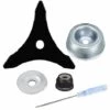 SUPERMARKET 3T Lame De Débroussailleuse Avec Kit D'entretien D'accessoire D'adaptateur De Lame De Tondeuse à Gazon De Machine De Jardinage Pour Mauvaises Herbes Fraîches Et Tondeuse,Superma,noir,1 Jeu De 5 Pièces