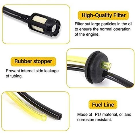 SUPERMARKET Kit De Filtre à Essence Universel Joint Tuyau D'Essence Universel De Rechange Pour Débroussailleuse Tondeuse À Gazon Tronconneuse Taille-Haie Élagueur,Superma,noir,4 Pièces 5 SUPERMARKET Kit De Filtre à Essence Universel Joint Tuyau D'Essence Universel De Rechange Pour Débroussailleuse Tondeuse À Gazon Tronconneuse Taille-Haie Élagueur,Superma,noir,4 Pièces – Image 3