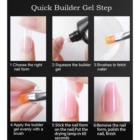 LIFCAUSAL 14 Pièces Poly Nail Gel Extension Kit Nail Gel UV LED Nail Lampe Faux Ongles Gel Vernis À Ongles Ensemble Avec Nail Art Manucure Outil Ensemble 6 LIFCAUSAL 14 Pièces Poly Nail Gel Extension Kit Nail Gel UV LED Nail Lampe Faux Ongles Gel Vernis À Ongles Ensemble Avec Nail Art Manucure Outil Ensemble – Image 4