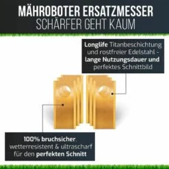 IRISFR 30 Lame De Rechange Qualité-Lames Compatible Avec Belrobotic Bigmow 0,5mm + Vis，lames De Tondeuse à Gazon，or，Lilaris -France Tondeuse Soldes Boutique 56742781 3