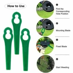 HKLFFJA 120pcs Lames En Plastique De Rechange Pour Coupe Bordure Lame De Tondeuse à Gazon Lames Pour Débroussailleuse Sans Fil Lames De Coupe De Remplacement Pour Jardin Pelouse (Vert) 10 HKLFFJA 120pcs Lames En Plastique De Rechange Pour Coupe Bordure Lame De Tondeuse à Gazon Lames Pour Débroussailleuse Sans Fil Lames De Coupe De Remplacement Pour Jardin Pelouse (Vert) -France Tondeuse Soldes Boutique 57020507 4