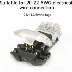 FLYME 12Pcs Connecteurs De Câble En T, 12V Etanches Connecteur De Fil Electrique à 2 Broches Connecteur Basse Tension Pour Connexion Electrique Temporaire / Audio / Vidéo / Eclairage -France Tondeuse Soldes Boutique 57355370 4