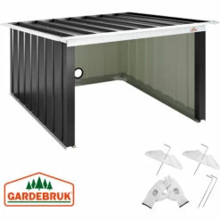 GARDEBRUK Garage Robot Tondeuse Métal Résistant Intempéries 4 Piquets De Terre Herbe Tonte Pultdach Anthrazit (de) -France Tondeuse Soldes Boutique 57959510 2
