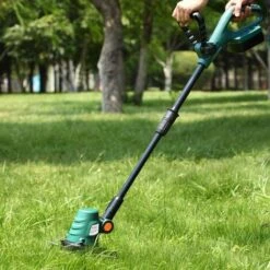 FIXKIT Coupe Bordure Sans Fil, Charge Rapide 1H, Batterie Li-V 20V, Cercle De Coupe De 230 Mm, Poignée Réglable,Débroussailleuse Angle De Réglage De 180 °, 10 Lames En Plastique -France Tondeuse Soldes Boutique 58088900 5