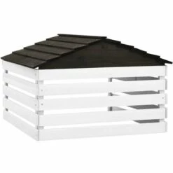 INLIFE Garage De Tondeuse à Gazon Noir Et Blanc 78x74x54 Cm Sapin -France Tondeuse Soldes Boutique 58276083 4