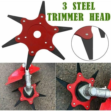 FONTAINEBLEAU Lames En Acier De 70 Mm Rasoirs Tondeuse à Gazon Mangeur D'herbe Tête De Coupe Brosse Outil De Coupe,Fonepro 6 FONTAINEBLEAU Lames En Acier De 70 Mm Rasoirs Tondeuse à Gazon Mangeur D'herbe Tête De Coupe Brosse Outil De Coupe,Fonepro – Image 4