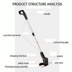 NAXUNNN Tondeuse à Gazon électrique Sans Fil Avec Batterie - Portable Et Extensible - Sans Fil - Pour Terrasse, Jardin -France Tondeuse Soldes Boutique 59081862 3