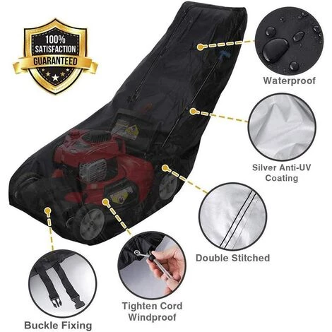 AOUGO Couverture Tondeuse à Gazon Housse De Tondeuse à Gazon Protection Pour Tondeuse Noir 74×39×25 Inches 5 AOUGO Couverture Tondeuse à Gazon Housse De Tondeuse à Gazon Protection Pour Tondeuse Noir 74×39×25 Inches – Image 3