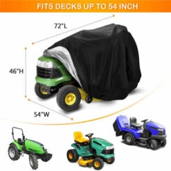 TRIOMPHE Housse De Tondeuse Housse De Protection Pour Tondeuse à Gazon Housse De Tracteur De Pelouse En Tissu Imperméable Et Anti-UV 210D Pour Extérieur Jardin Pelouse Avec Sac De Stockage ,(183X137X117cm） T-Audace -France Tondeuse Soldes Boutique 59400874 2