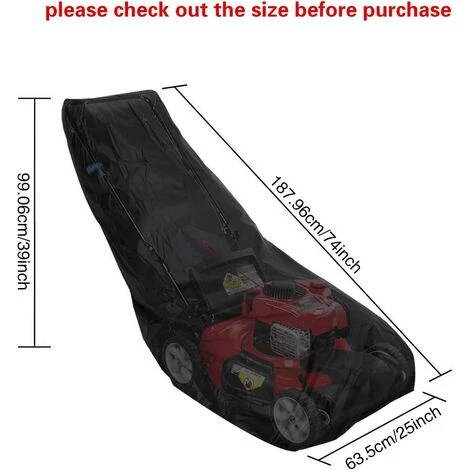 DENUOTOP Housse De Protection Pour Tondeuse Housse De Tondeuse à Gazon,Housse De Tondeuse 190T Avec Cordon De Serrage Et Sac De Rangement Pour Extérieur/intérieur,étanche, Anti-poussière,Anti-UV,187.96*99* 63.5 Cm 7 DENUOTOP Housse De Protection Pour Tondeuse Housse De Tondeuse à Gazon,Housse De Tondeuse 190T Avec Cordon De Serrage Et Sac De Rangement Pour Extérieur/intérieur,étanche, Anti-poussière,Anti-UV,187.96*99* 63.5 Cm – Image 5