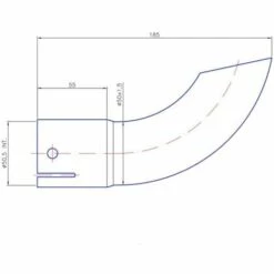 CYCLINGCOLORS  Embout D'échappement Coudé Diamètre 55,5mm Intérieur Longueur 190mm Tracteur -France Tondeuse Soldes Boutique 60165001 2