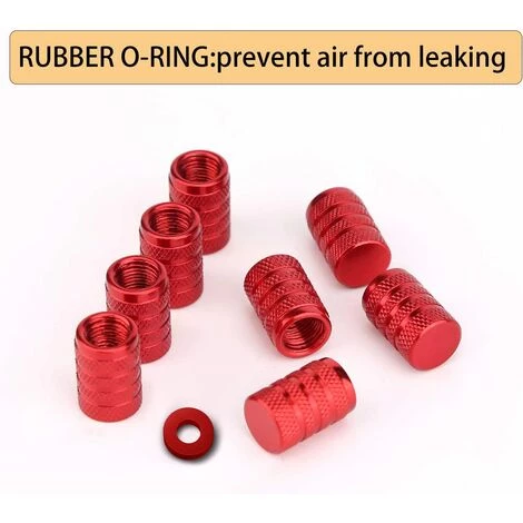 IRISFR Bouchons De Tige De Valve Voiture De Pneu, Couvercle De Bouchon De Valve De Pneu En Aluminium Avec Anneau En Caoutchouc Pour Voitures, SUV, Vélos, Velo Camions, Motos (Rouge), Lilaris 8 Pièces 4 IRISFR Bouchons De Tige De Valve Voiture De Pneu, Couvercle De Bouchon De Valve De Pneu En Aluminium Avec Anneau En Caoutchouc Pour Voitures, SUV, Vélos, Velo Camions, Motos (Rouge), Lilaris 8 Pièces – Image 2