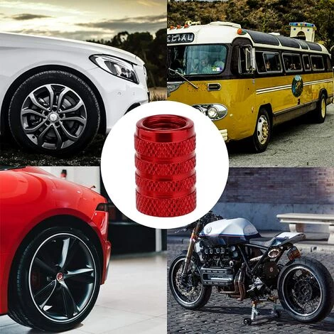 IRISFR Bouchons De Tige De Valve Voiture De Pneu, Couvercle De Bouchon De Valve De Pneu En Aluminium Avec Anneau En Caoutchouc Pour Voitures, SUV, Vélos, Velo Camions, Motos (Rouge), Lilaris 8 Pièces 7 IRISFR Bouchons De Tige De Valve Voiture De Pneu, Couvercle De Bouchon De Valve De Pneu En Aluminium Avec Anneau En Caoutchouc Pour Voitures, SUV, Vélos, Velo Camions, Motos (Rouge), Lilaris 8 Pièces – Image 5